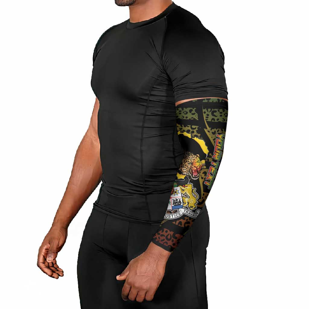 Personalized Benin Arm Sleeves Powerful African Leopard - Wonder Print Shop