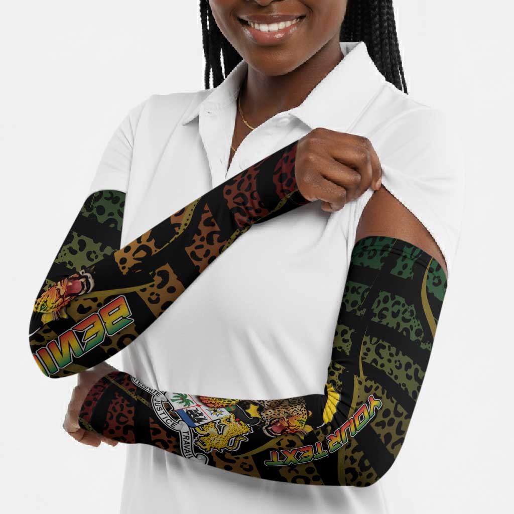 Personalized Benin Arm Sleeves Powerful African Leopard - Wonder Print Shop