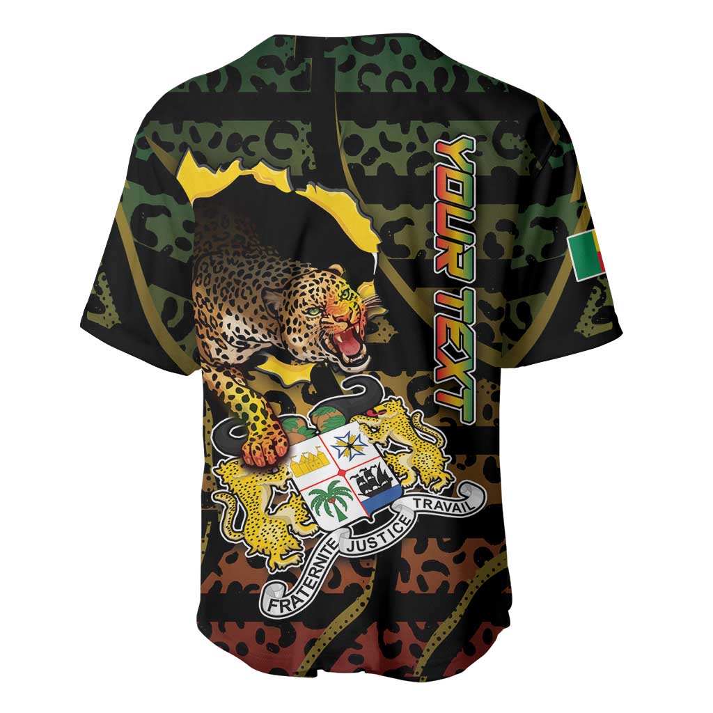 Personalized Benin Baseball Jersey Powerful African Leopard - Wonder Print Shop