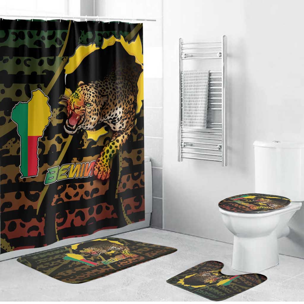 Benin Bathroom Set Powerful African Leopard - Wonder Print Shop