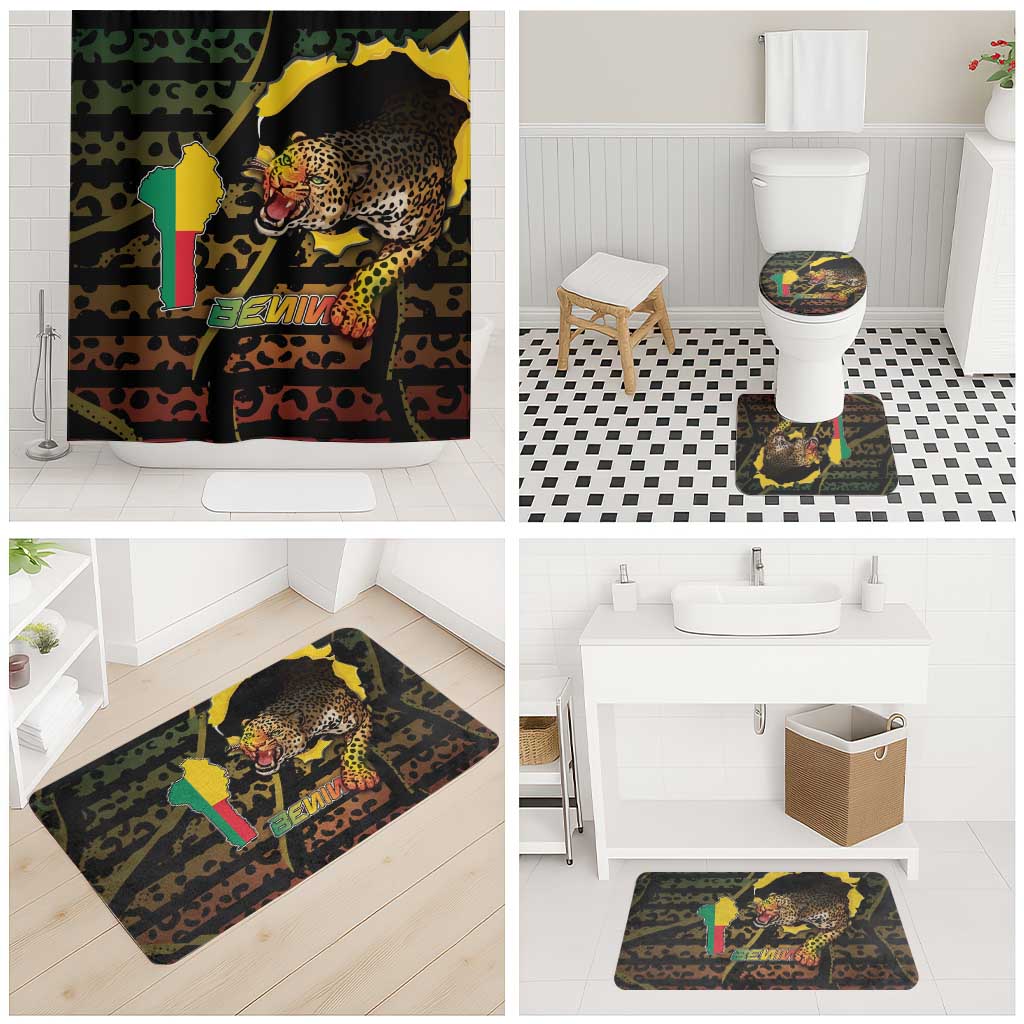 Benin Bathroom Set Powerful African Leopard - Wonder Print Shop