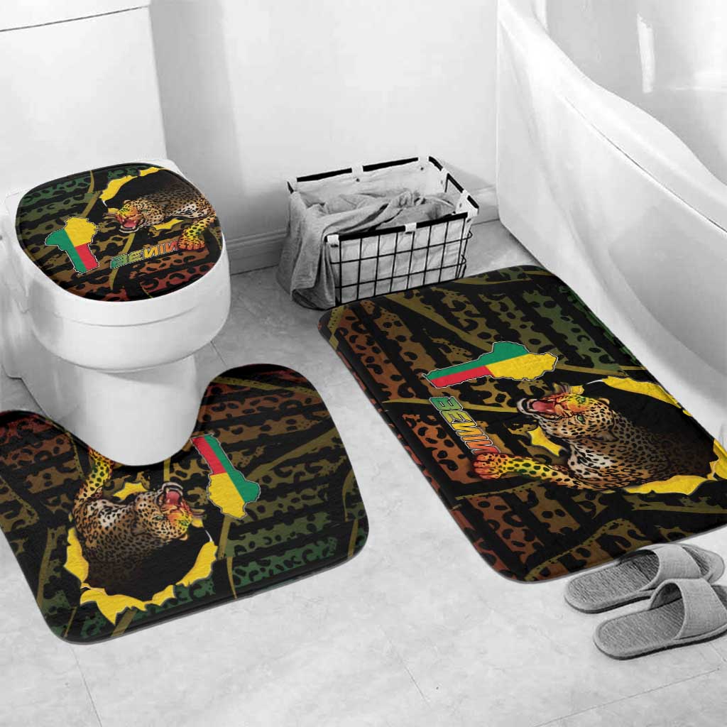 Benin Bathroom Set Powerful African Leopard - Wonder Print Shop