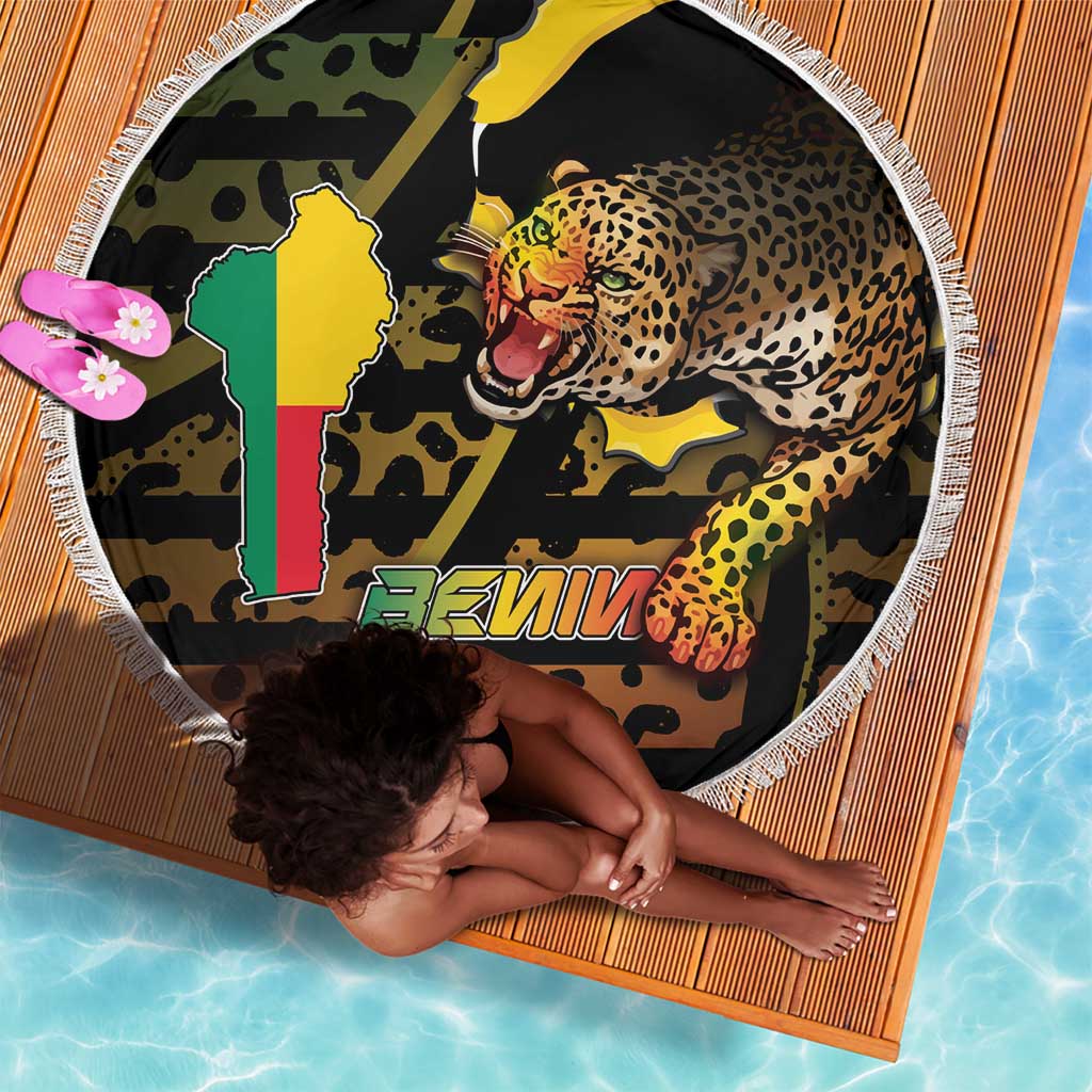 Benin Beach Blanket Powerful African Leopard - Wonder Print Shop