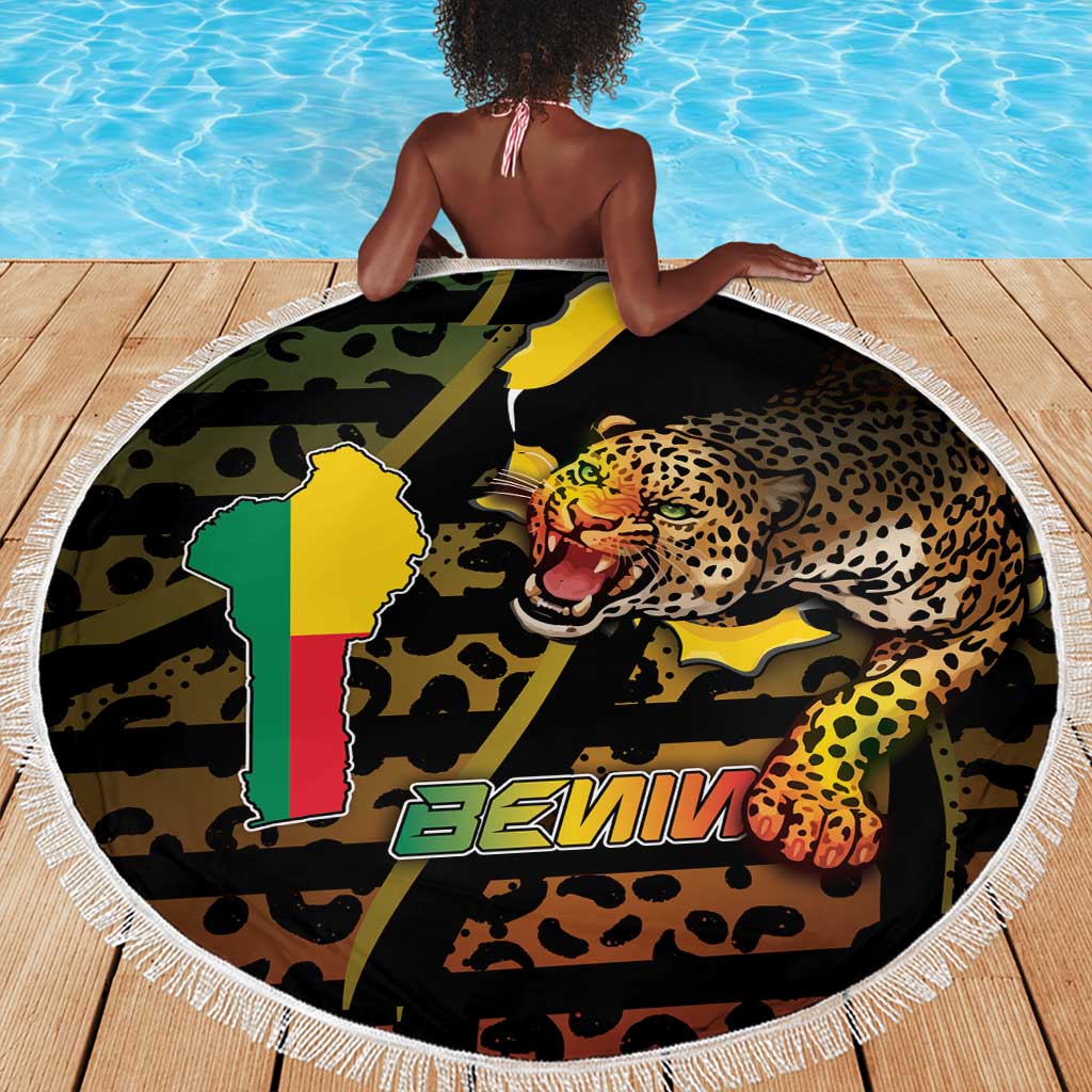 Benin Beach Blanket Powerful African Leopard - Wonder Print Shop