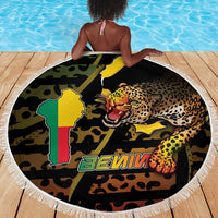 Benin Beach Blanket Powerful African Leopard - Wonder Print Shop