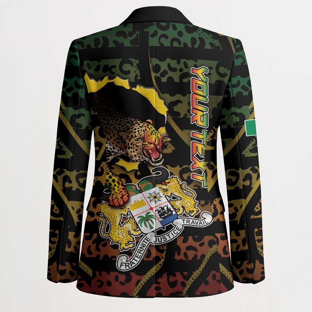 Personalized Benin Blazer Powerful African Leopard - Wonder Print Shop