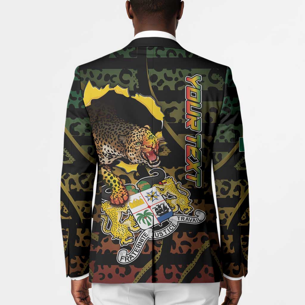 Personalized Benin Blazer Powerful African Leopard - Wonder Print Shop