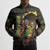 Personalized Benin Bomber Puffer Jacket Powerful African Leopard - Wonder Print Shop