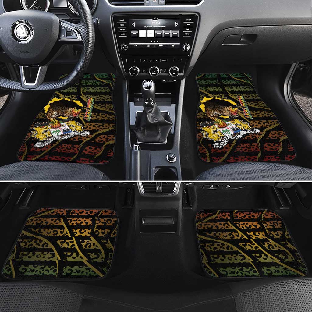 Personalized Benin Car Mats Powerful African Leopard - Wonder Print Shop