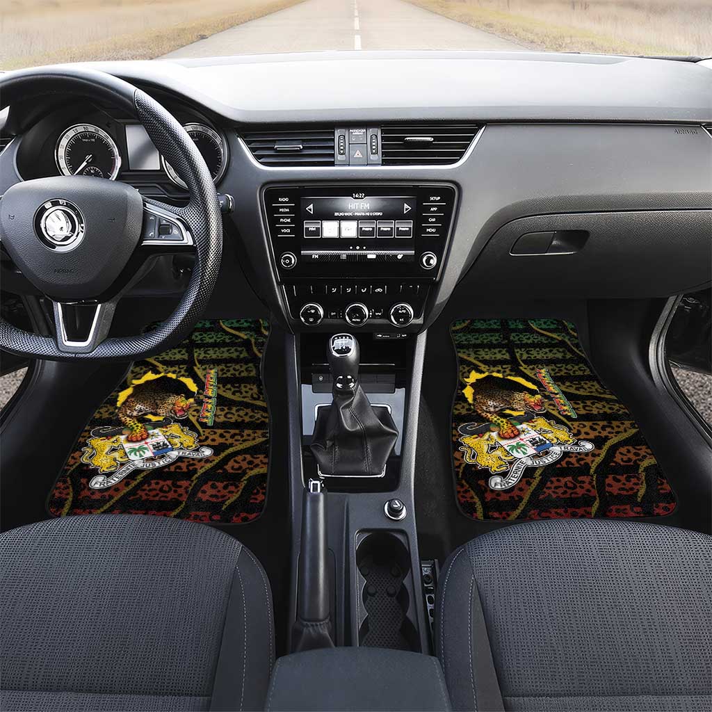 Personalized Benin Car Mats Powerful African Leopard - Wonder Print Shop