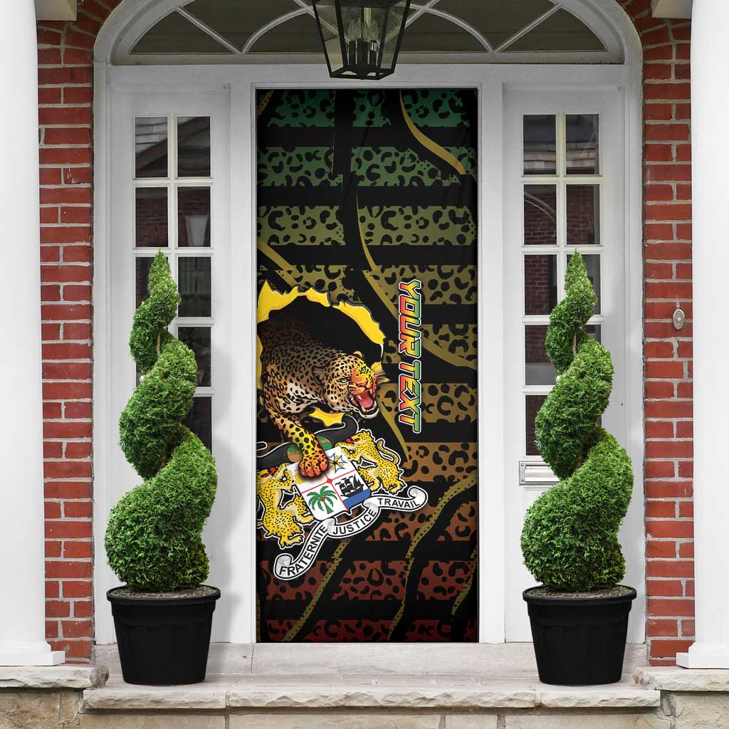 Personalized Benin Door Cover Powerful African Leopard - Wonder Print Shop