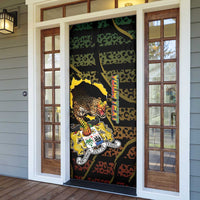 Personalized Benin Door Cover Powerful African Leopard - Wonder Print Shop