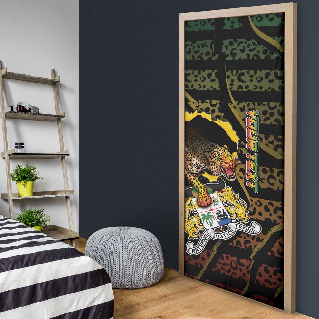 Personalized Benin Door Cover Powerful African Leopard - Wonder Print Shop