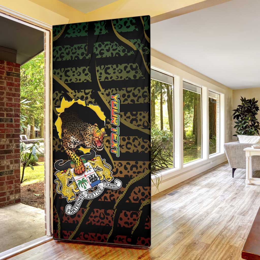Personalized Benin Door Cover Powerful African Leopard - Wonder Print Shop