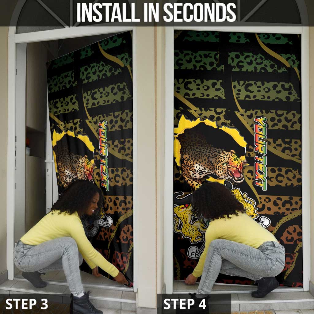Personalized Benin Door Cover Powerful African Leopard - Wonder Print Shop