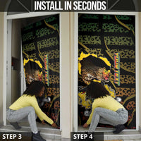 Personalized Benin Door Cover Powerful African Leopard - Wonder Print Shop
