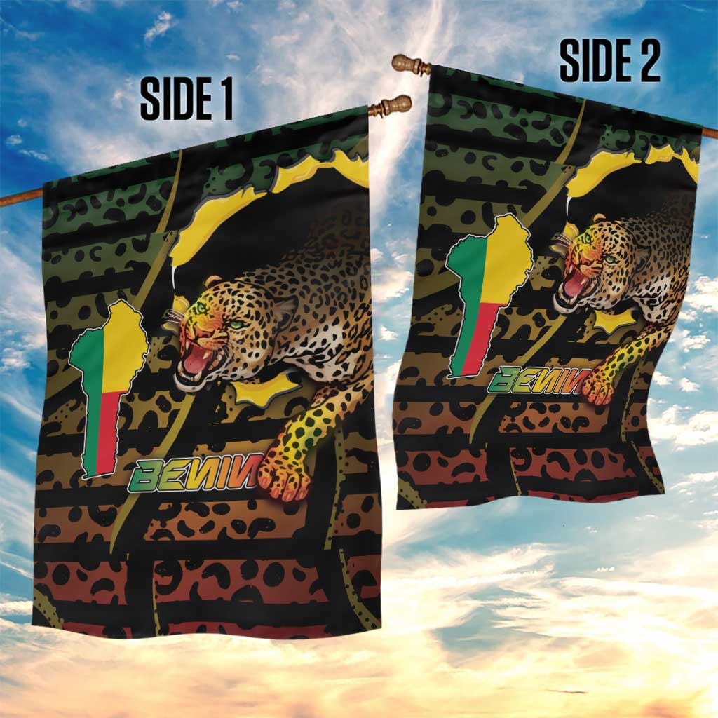 Benin Garden Flag Powerful African Leopard - Wonder Print Shop