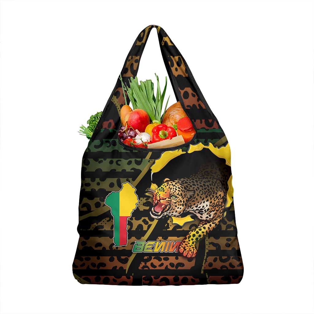 Benin Grocery Bag Powerful African Leopard - Wonder Print Shop
