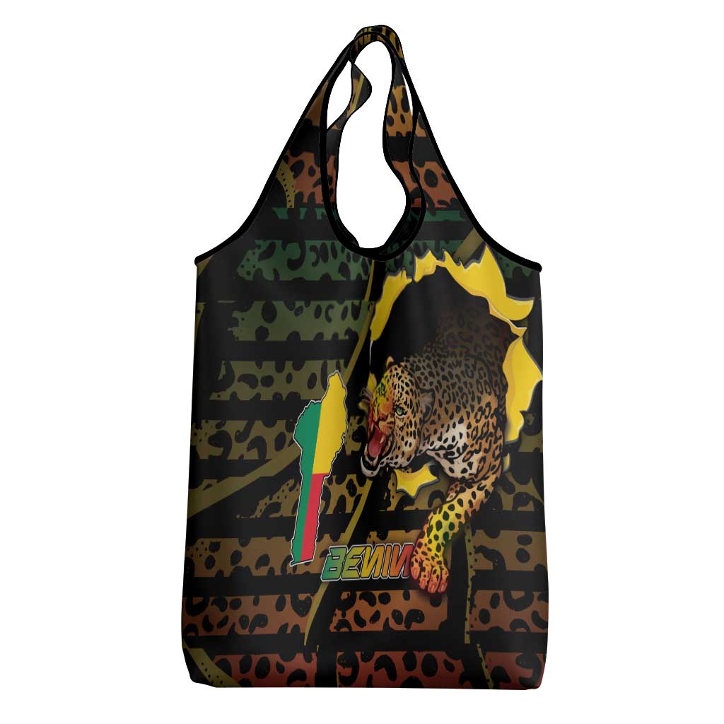 Benin Grocery Bag Powerful African Leopard - Wonder Print Shop