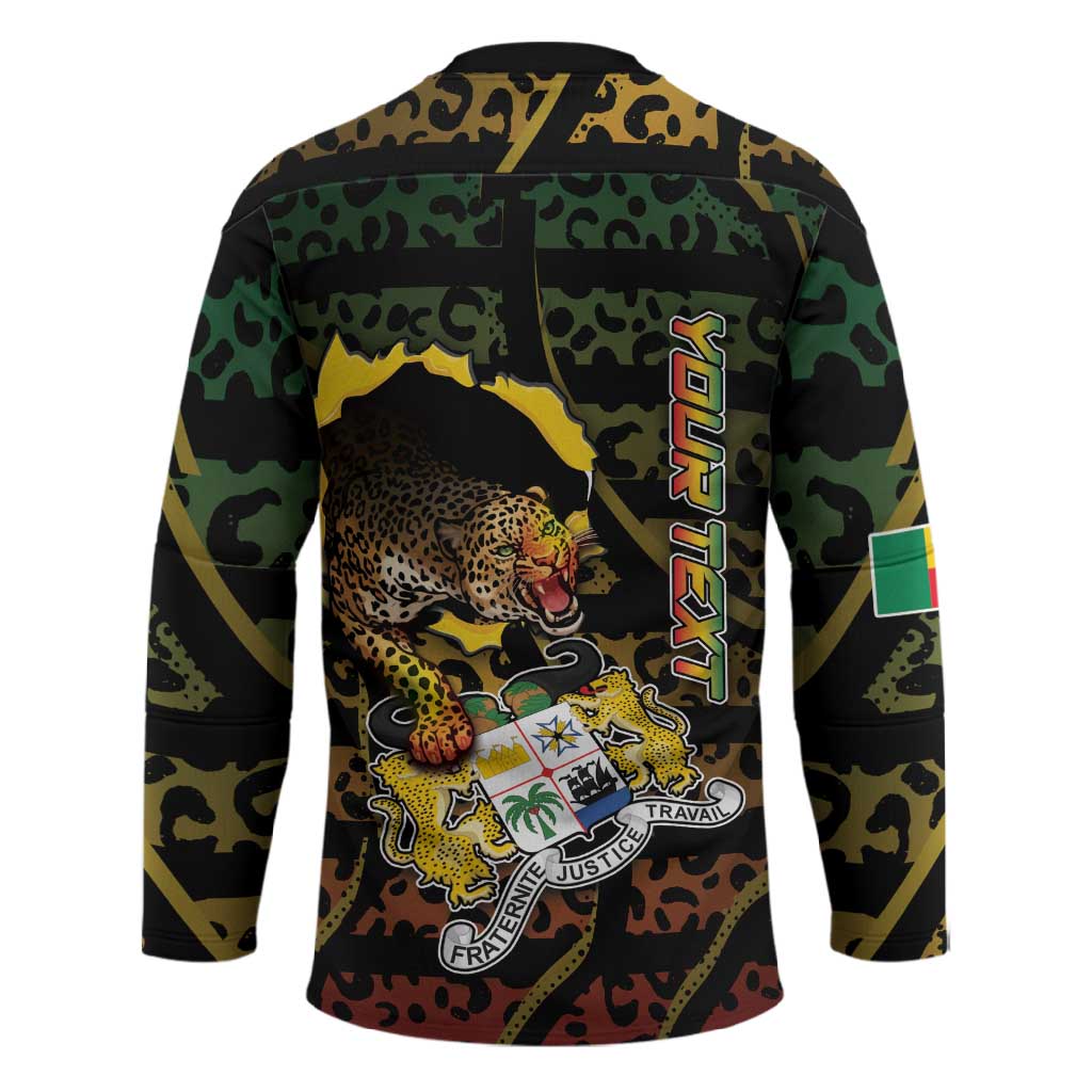 Personalized Benin Hockey Jersey Powerful African Leopard - Wonder Print Shop