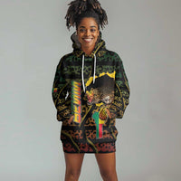 Personalized Benin Hoodie Dress Powerful African Leopard - Wonder Print Shop