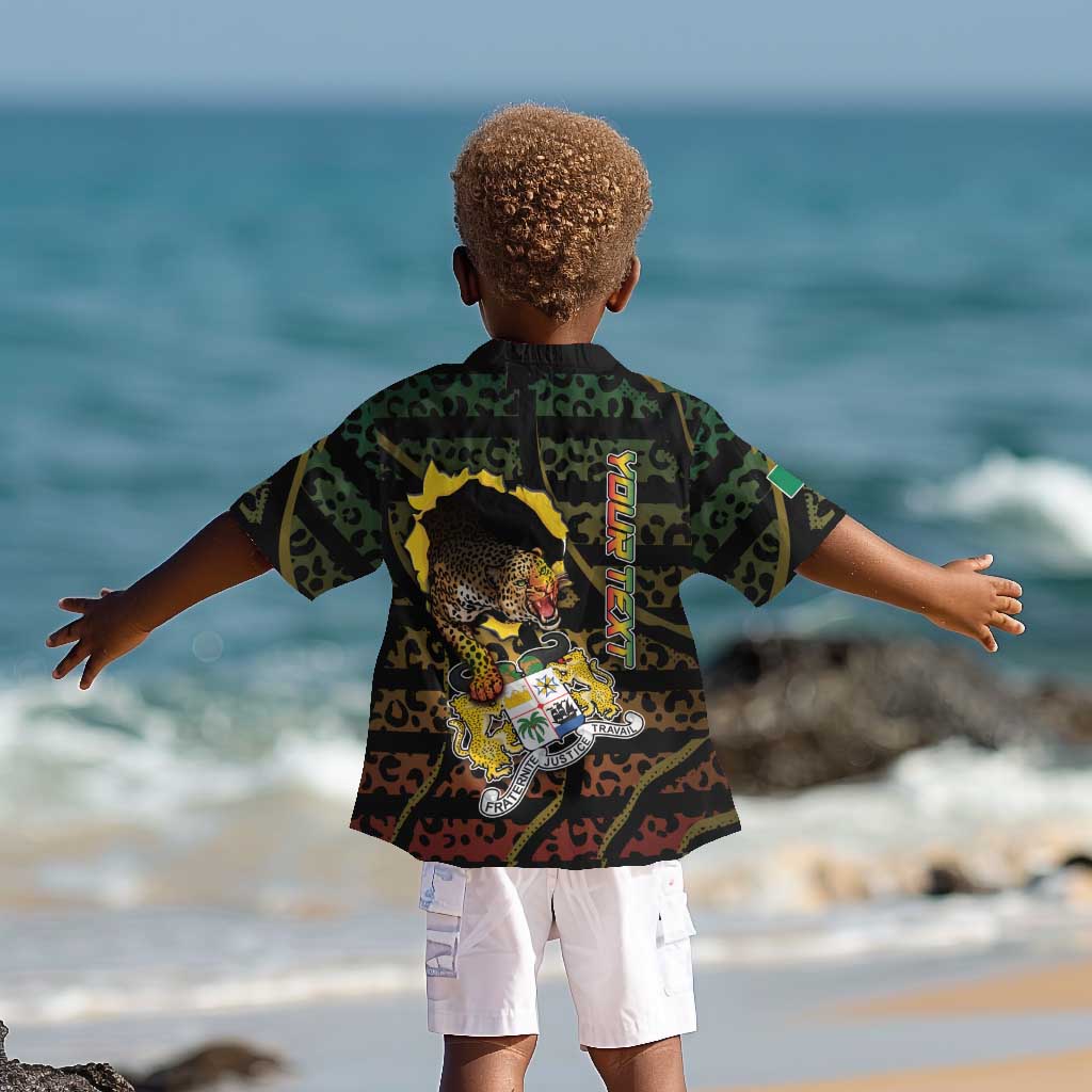 Personalized Benin Kid Hawaiian Shirt Powerful African Leopard - Wonder Print Shop