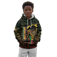 Personalized Benin Kid Hoodie Powerful African Leopard - Wonder Print Shop