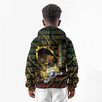 Personalized Benin Kid Hoodie Powerful African Leopard - Wonder Print Shop