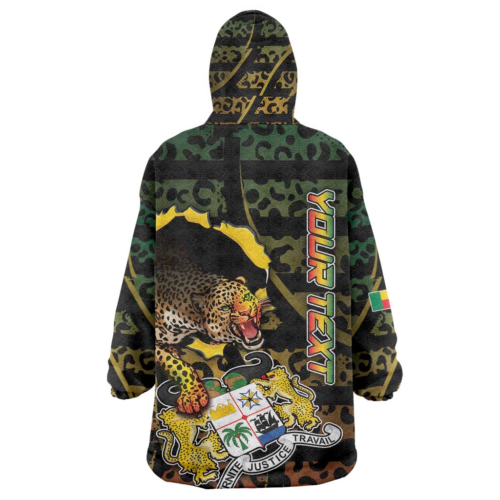 Personalized Benin Kid Wearable Blanket Hoodie Powerful African Leopard - Wonder Print Shop
