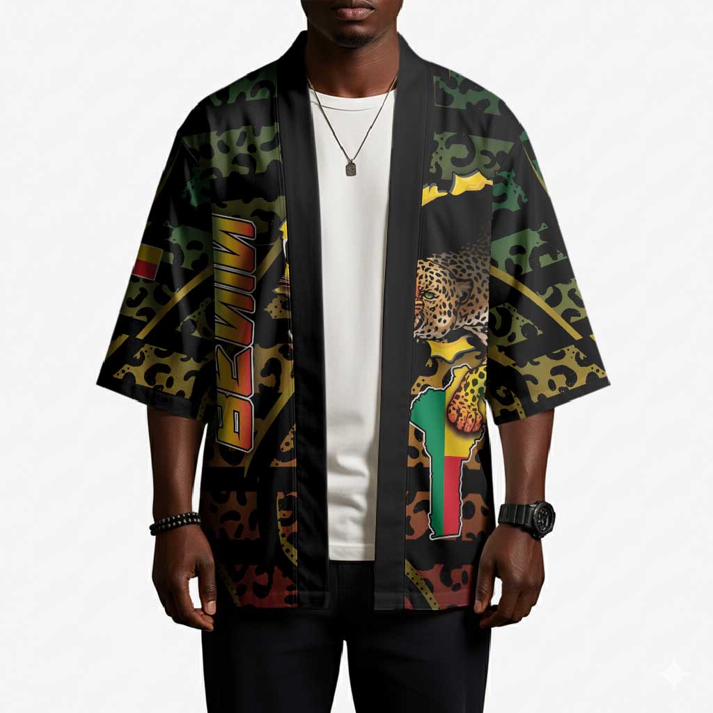 Personalized Benin Kimono Powerful African Leopard - Wonder Print Shop