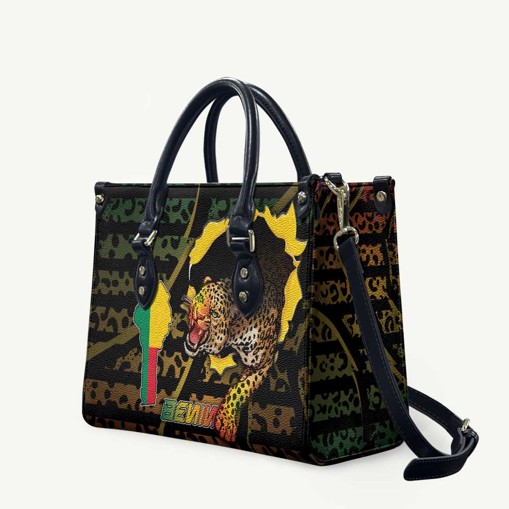 Benin Leather Bag Powerful African Leopard - Wonder Print Shop