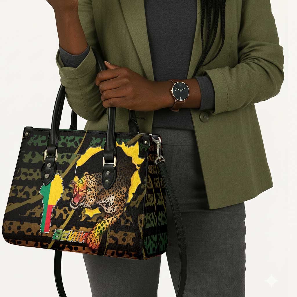 Benin Leather Bag Powerful African Leopard - Wonder Print Shop