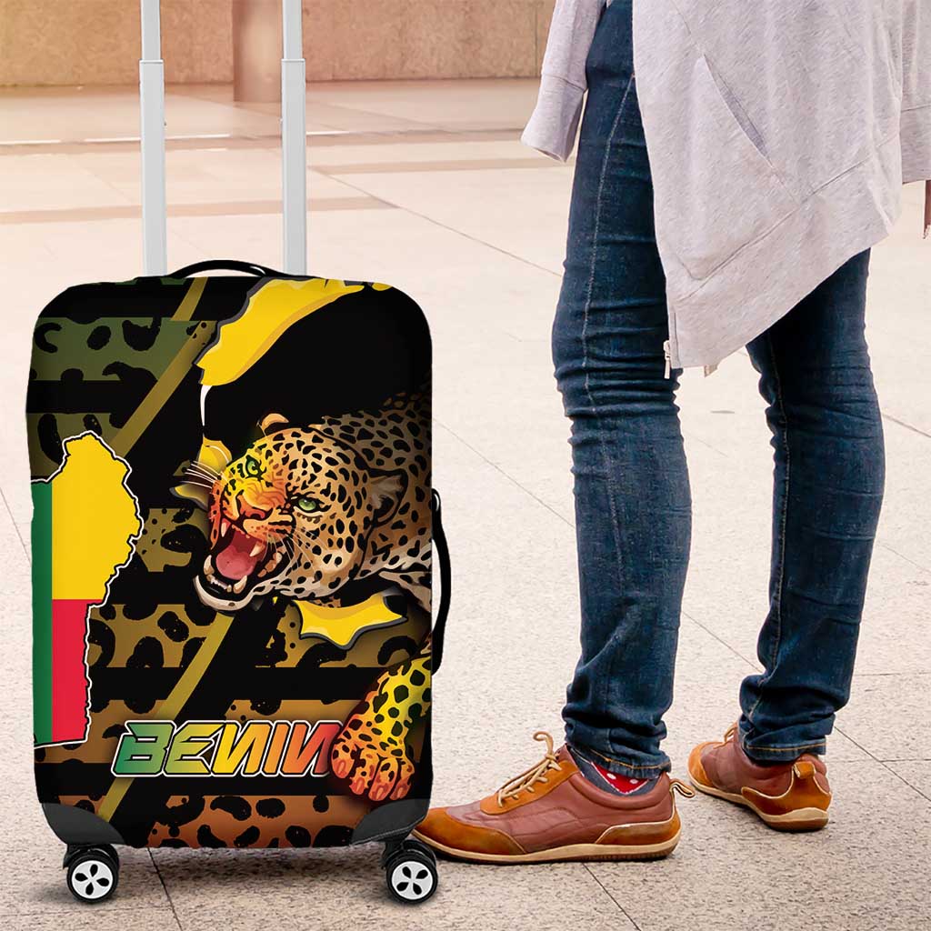 Benin Luggage Cover Powerful African Leopard - Wonder Print Shop