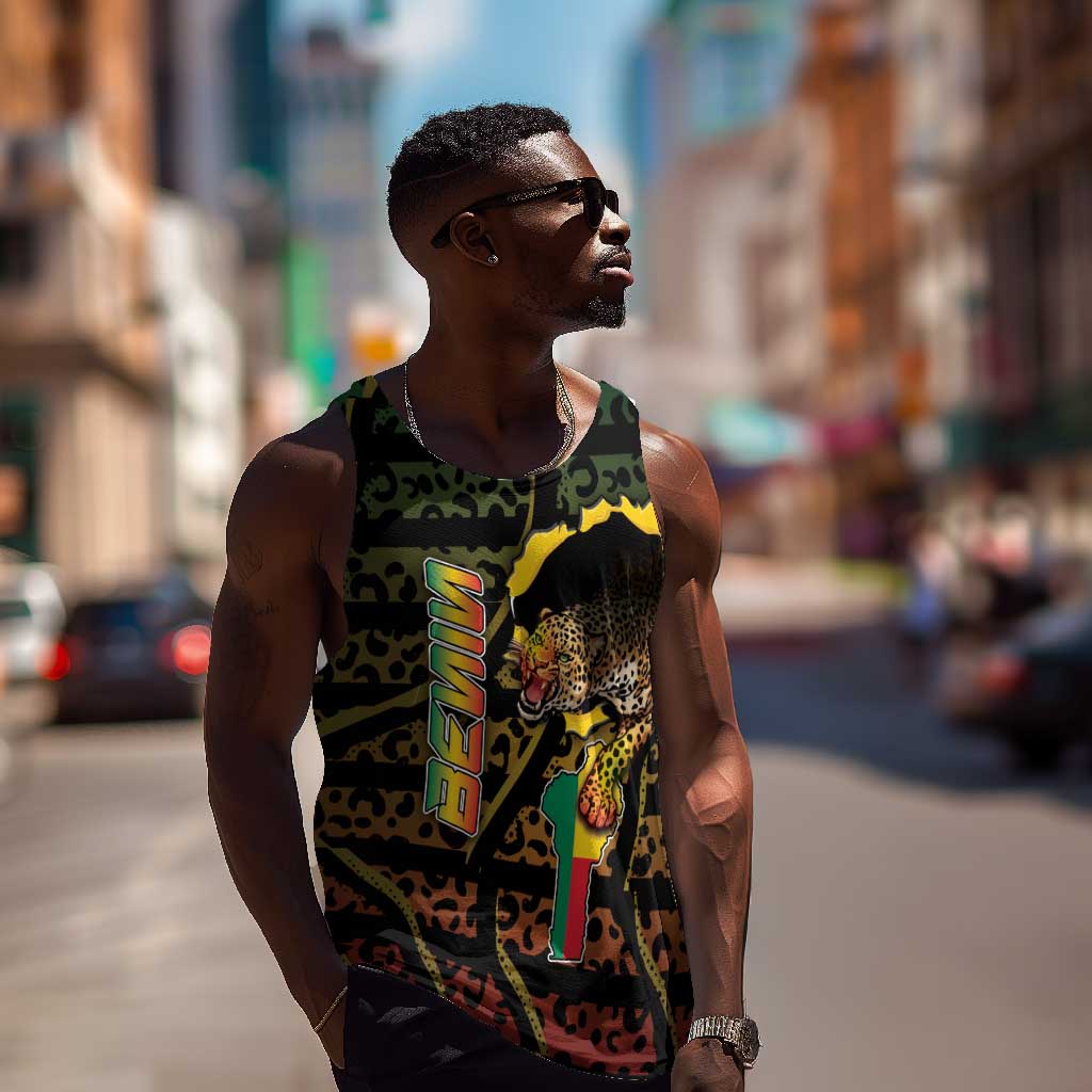 Personalized Benin Men Tank Top Powerful African Leopard - Wonder Print Shop