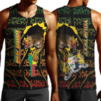 Personalized Benin Men Tank Top Powerful African Leopard - Wonder Print Shop