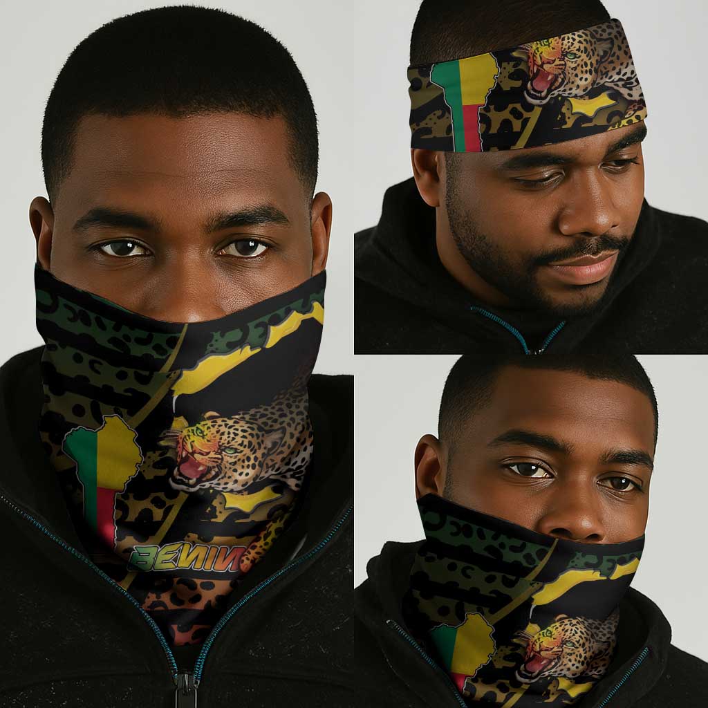 Benin Neck Gaiter Powerful African Leopard - Wonder Print Shop