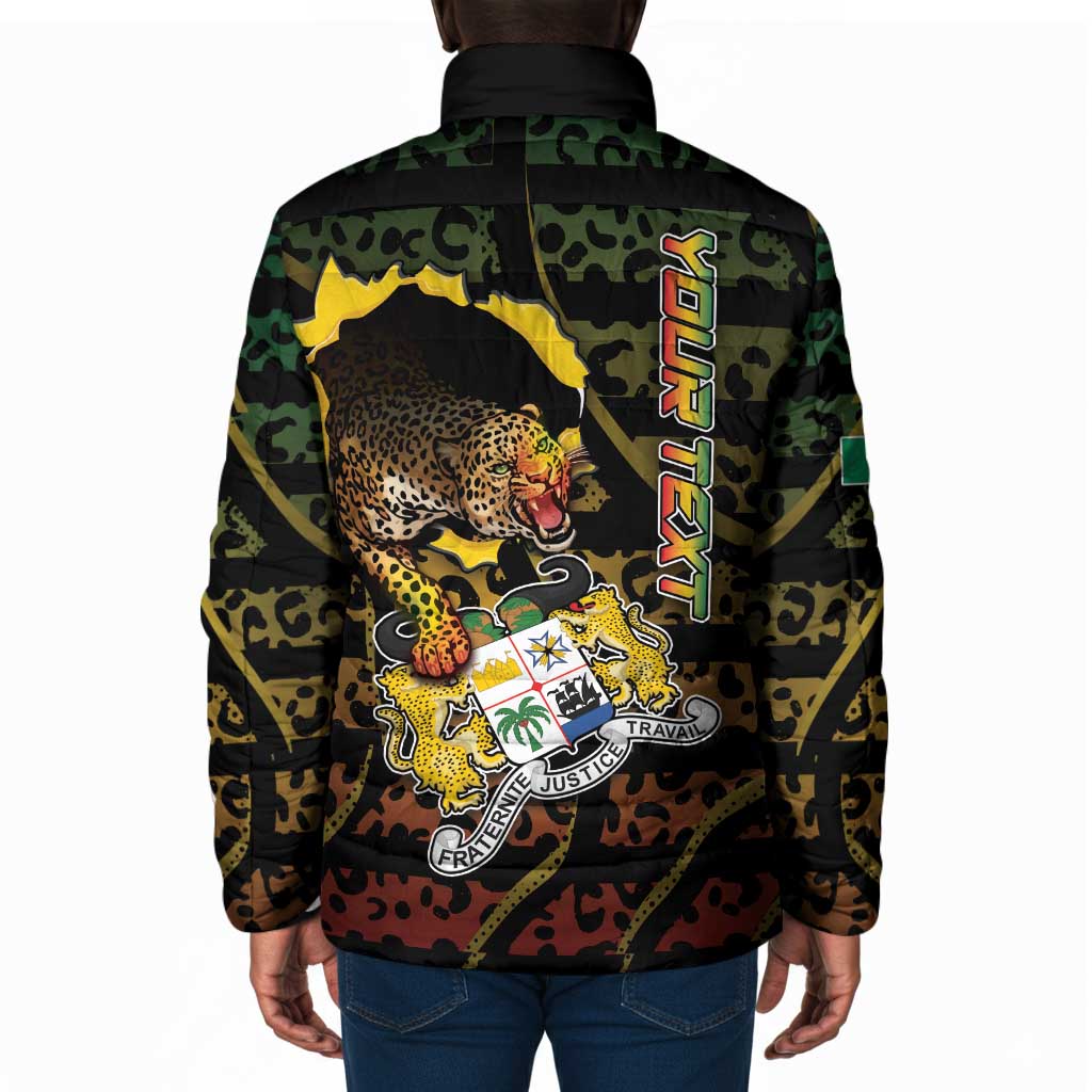 Personalized Benin Padded Jacket Powerful African Leopard - Wonder Print Shop