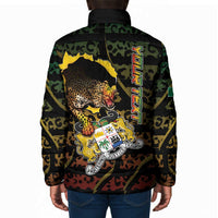 Personalized Benin Padded Jacket Powerful African Leopard - Wonder Print Shop