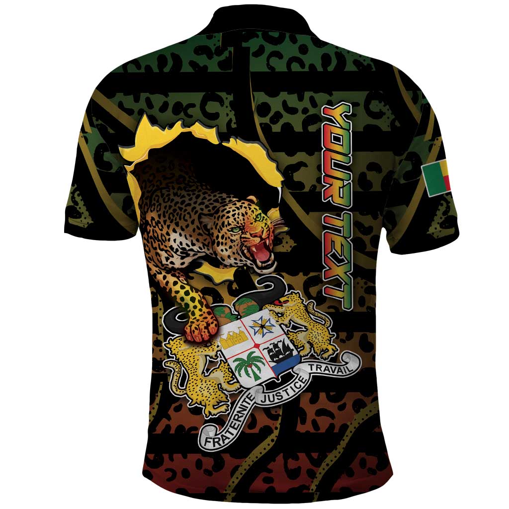 Personalized Benin Polo Shirt Powerful African Leopard - Wonder Print Shop