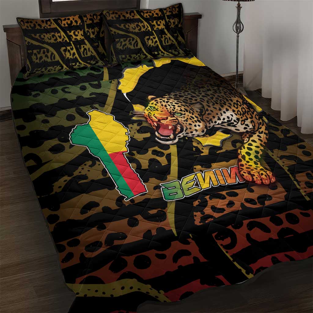 Benin Quilt Bed Set Powerful African Leopard - Wonder Print Shop