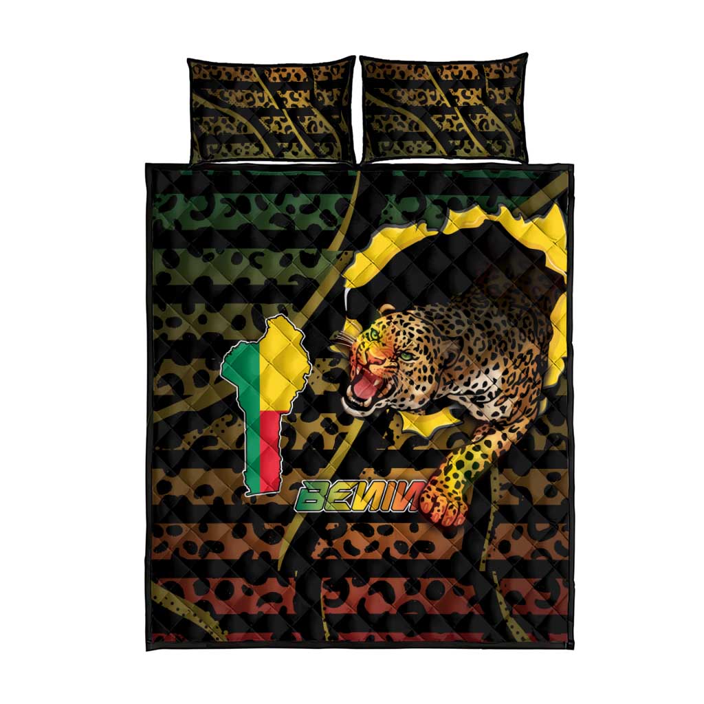 Benin Quilt Bed Set Powerful African Leopard - Wonder Print Shop
