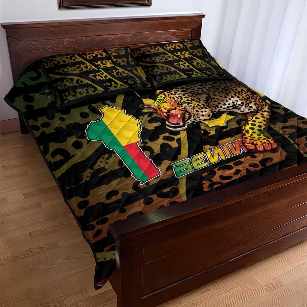 Benin Quilt Bed Set Powerful African Leopard - Wonder Print Shop