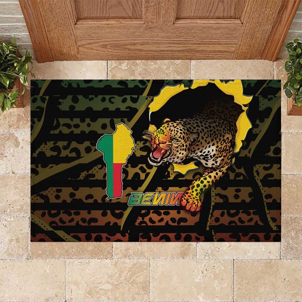 Benin Rubber Doormat Powerful African Leopard - Wonder Print Shop