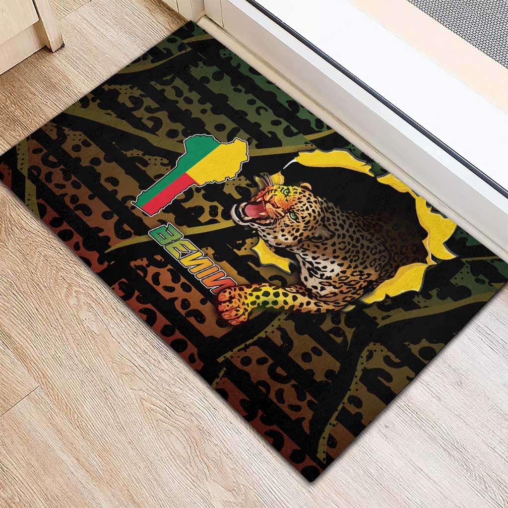 Benin Rubber Doormat Powerful African Leopard - Wonder Print Shop
