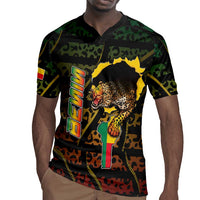 Personalized Benin Rugby Jersey Powerful African Leopard - Wonder Print Shop