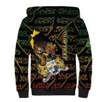Personalized Benin Sherpa Hoodie Powerful African Leopard - Wonder Print Shop