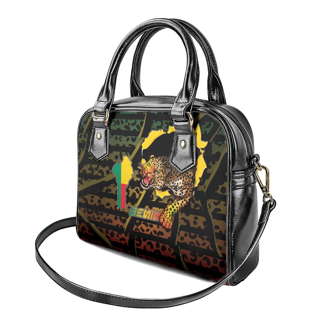 Benin Shoulder Handbag Powerful African Leopard - Wonder Print Shop