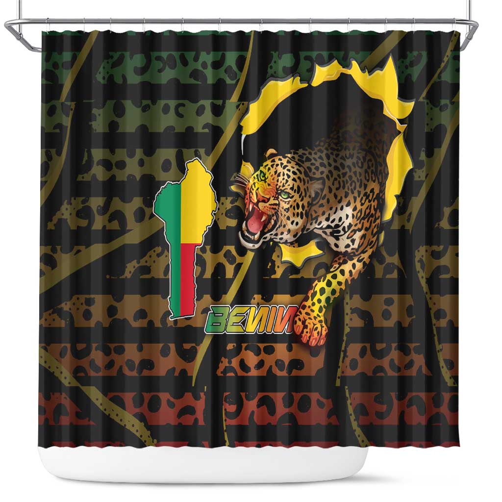 Benin Shower Curtain Powerful African Leopard - Wonder Print Shop