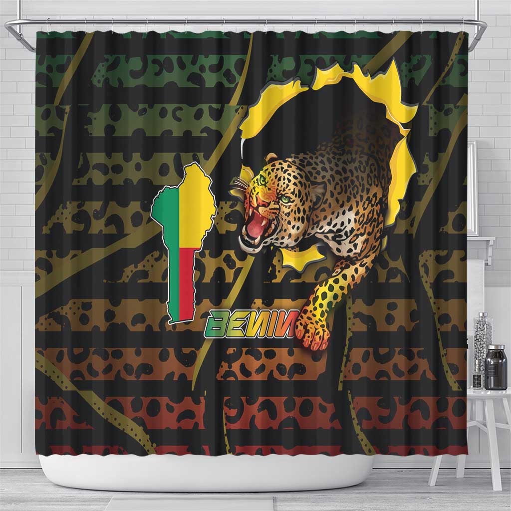 Benin Shower Curtain Powerful African Leopard - Wonder Print Shop