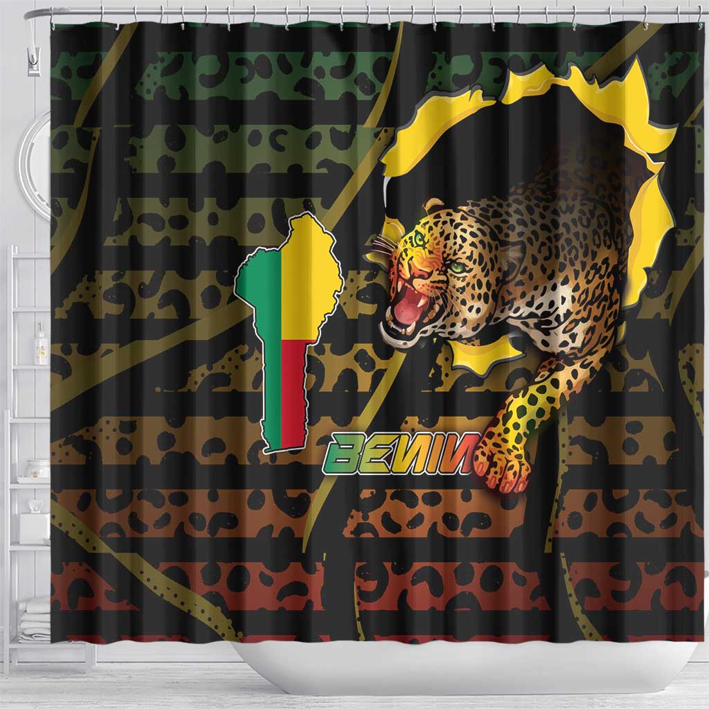 Benin Shower Curtain Powerful African Leopard - Wonder Print Shop
